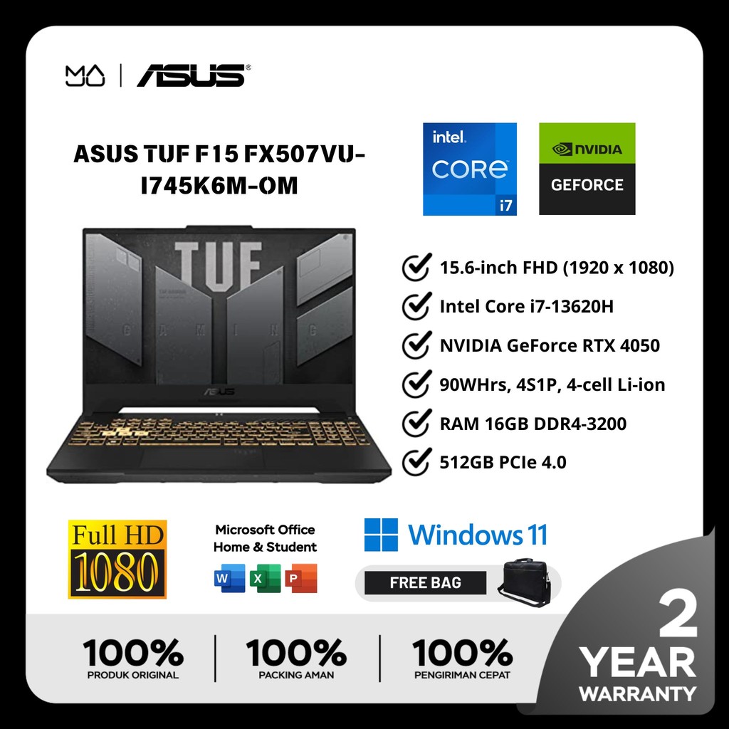 Jual Laptop Asus TUF Gaming F15 FX507VU-I745K6M-OM 16GB SSD 512GB ...