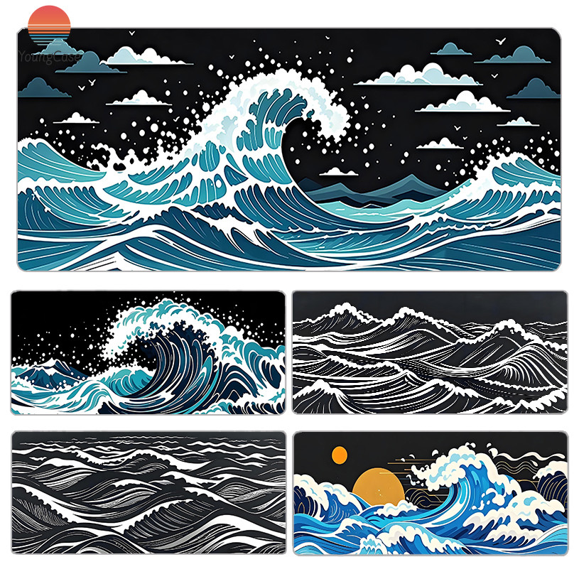 Jual Mousepad Gaming Deskmat Keyboard pad Anti Slip Sea Wave Seascape ...