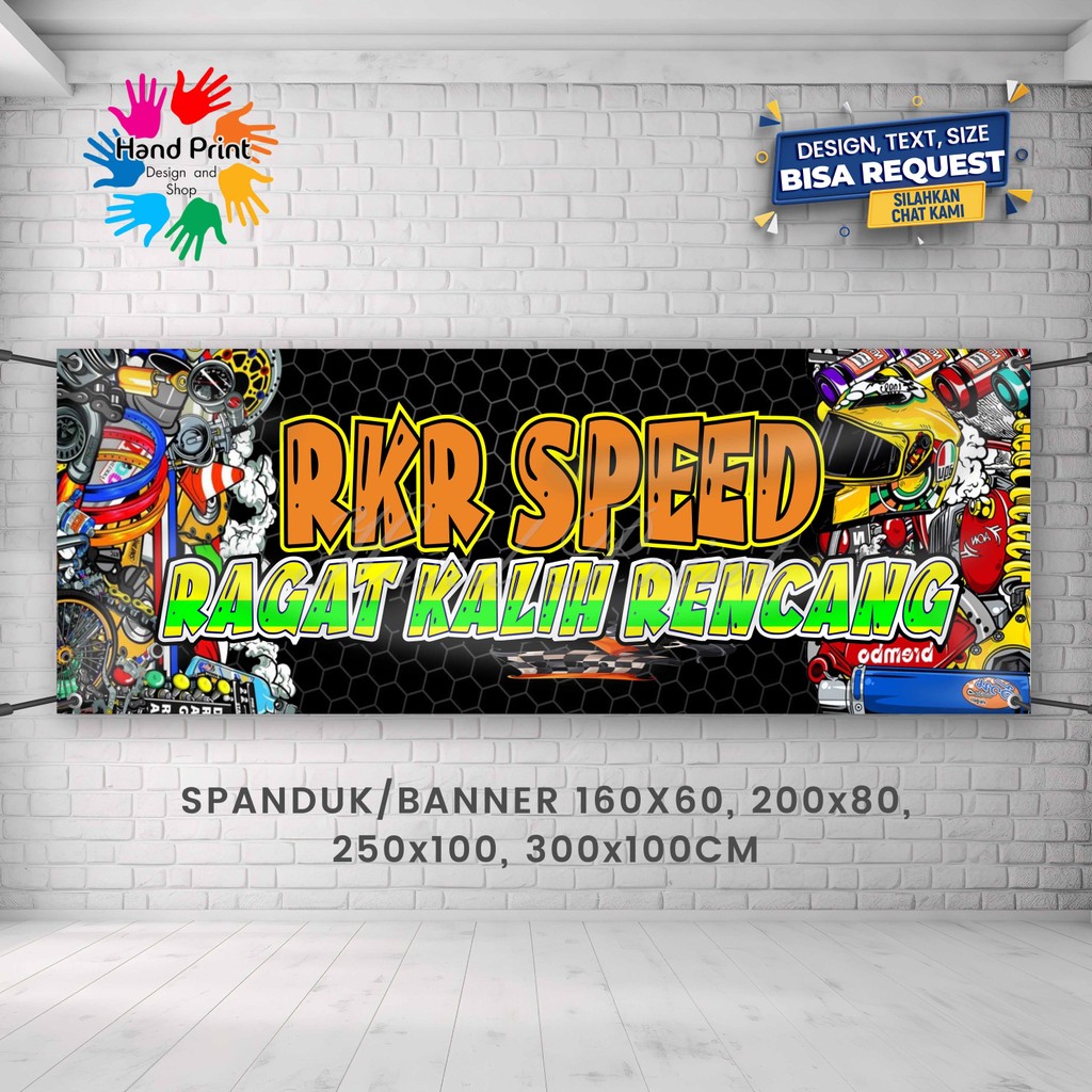 Jual Cetak Spanduk Banner Bengkel Racing Motif MMT Spanduk Custom ...