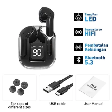 Headset Bluetooth FULL BASS AIR31 TWS Bluetooth 5.3 Headset Nirkabel Dengan Mikrofon Earphone