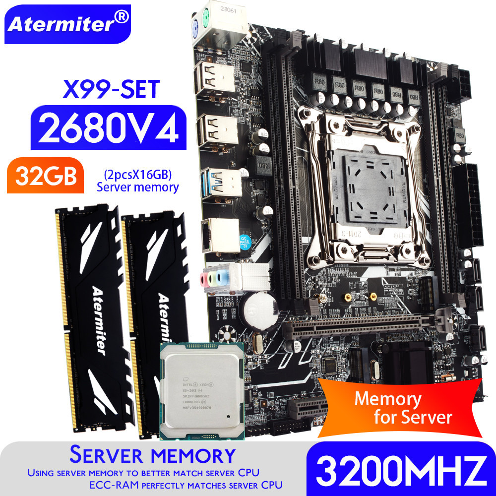 X99マザーボード Xeon E5-2696 v4, 32GBメモリ（Jual Atermiter X99 