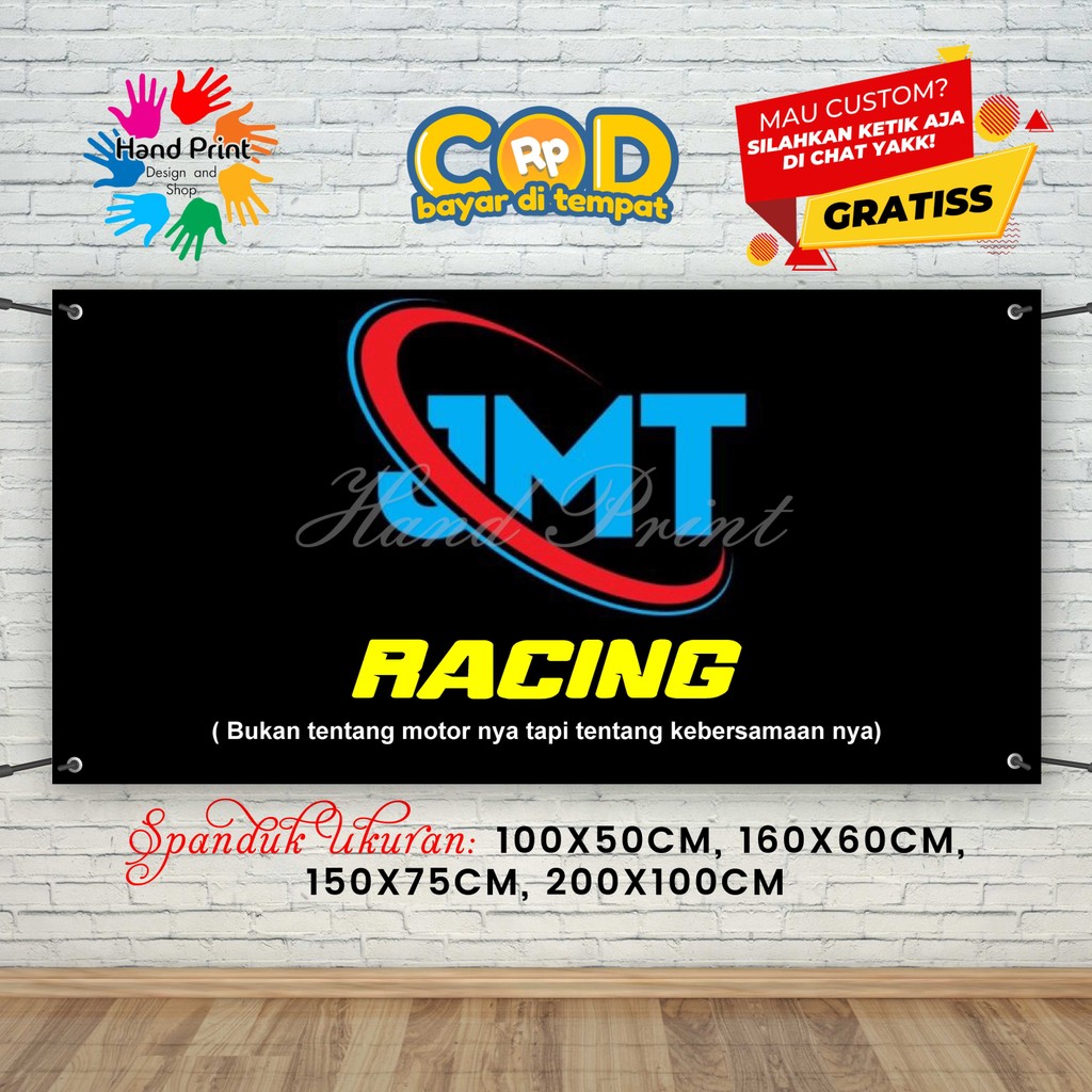 Jual Cetak Spanduk Banner Racing Team Logo Hitam MMT Spanduk Custom ...