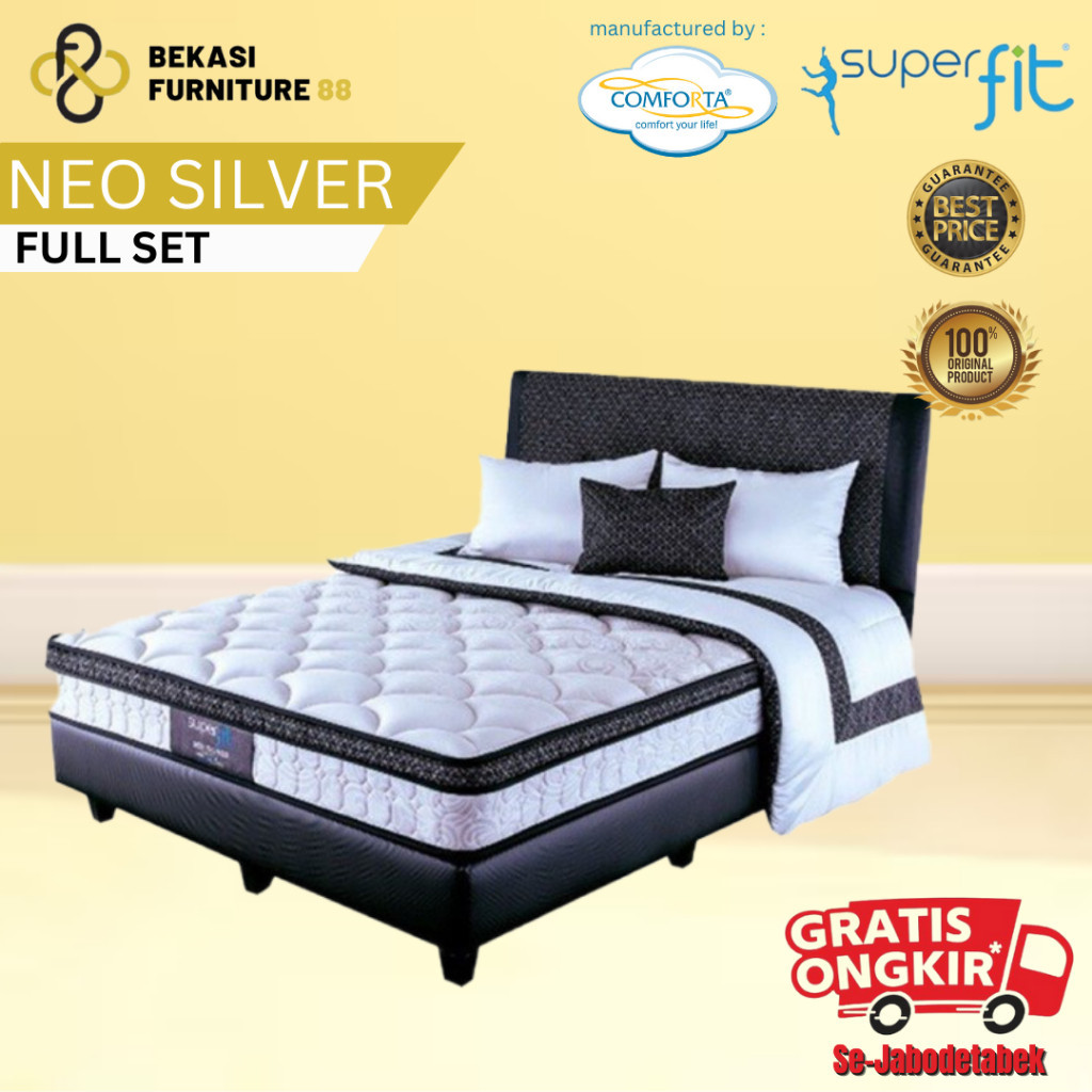 Jual Full Set Kasur Springbed COMFORTA SuperFit ( Neo Silver ) | Shopee ...