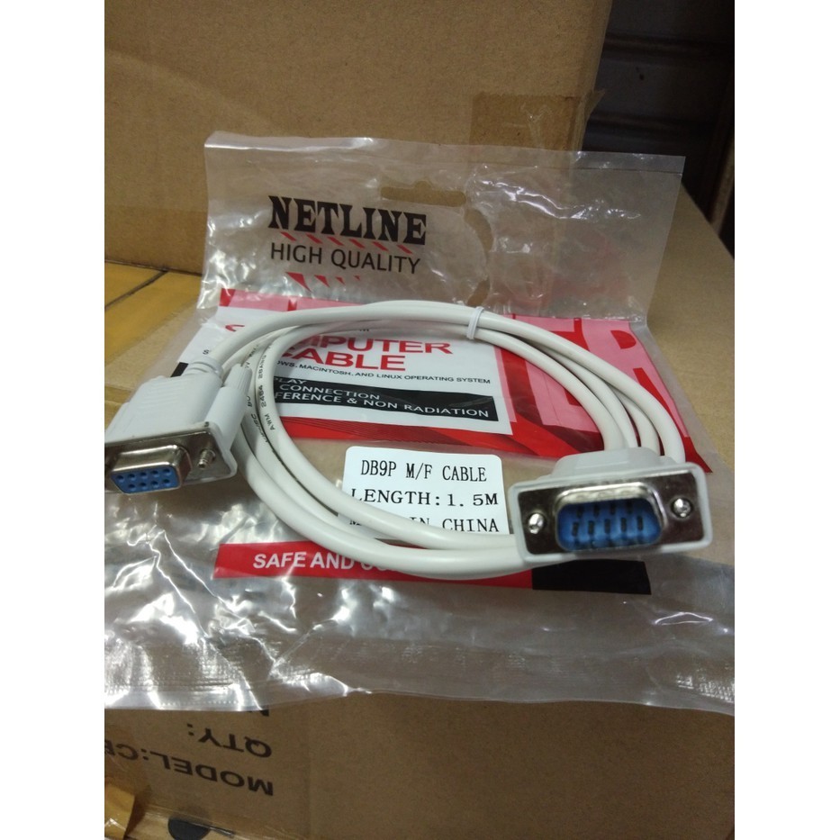 Jual Netline Kabel Serial DB9 Male to Female 1,5Meter | Shopee Indonesia