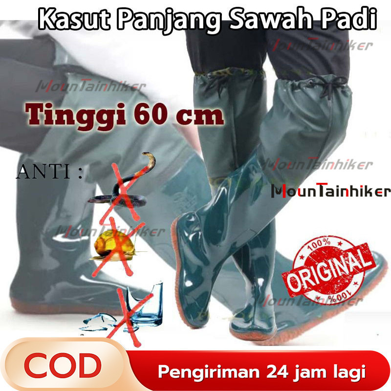 Jual Sepatu Bot Karet Petani Lapangan Panjang 60 Cm Sepatu Taman/Sepatu ...