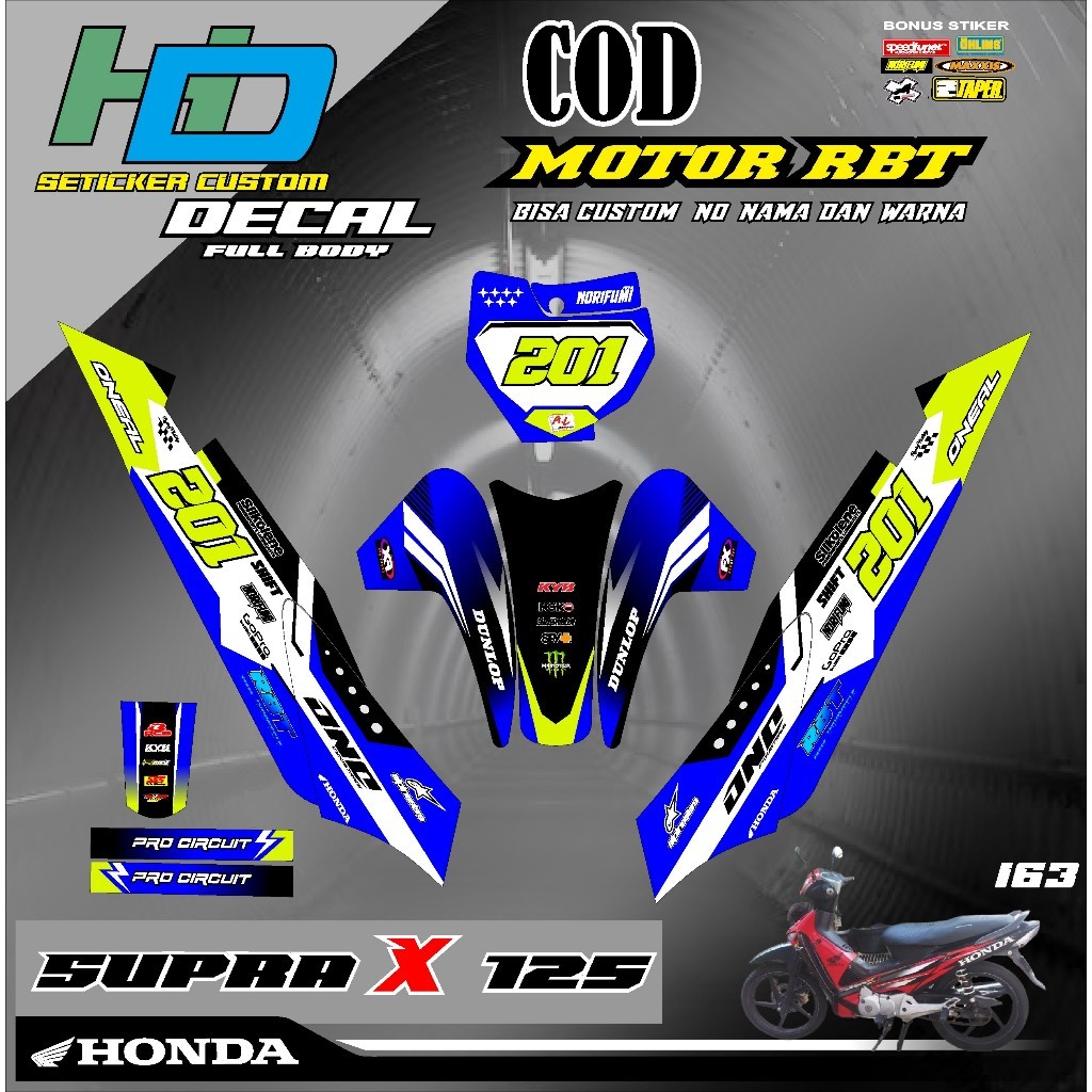 Jual Sticker Striping Rbt Decal Motor Supra X 125 Full Body Motor ...