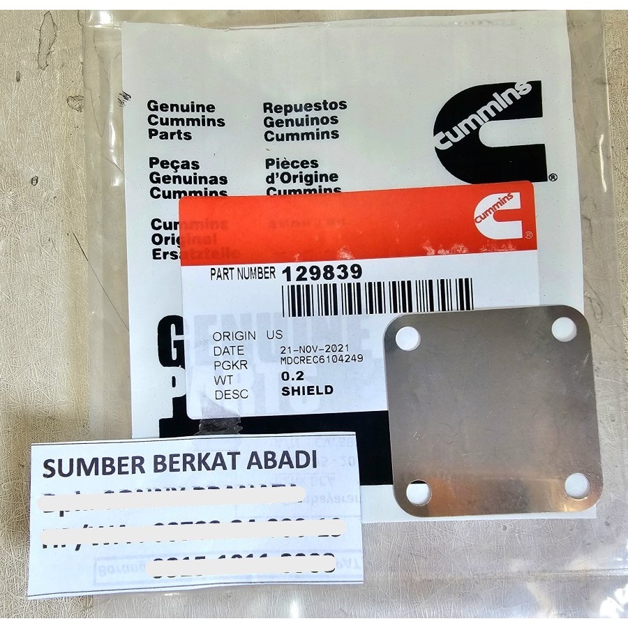 Jual CUMMINS 129839 SHUTOFF VALVE SHIELD | Shopee Indonesia