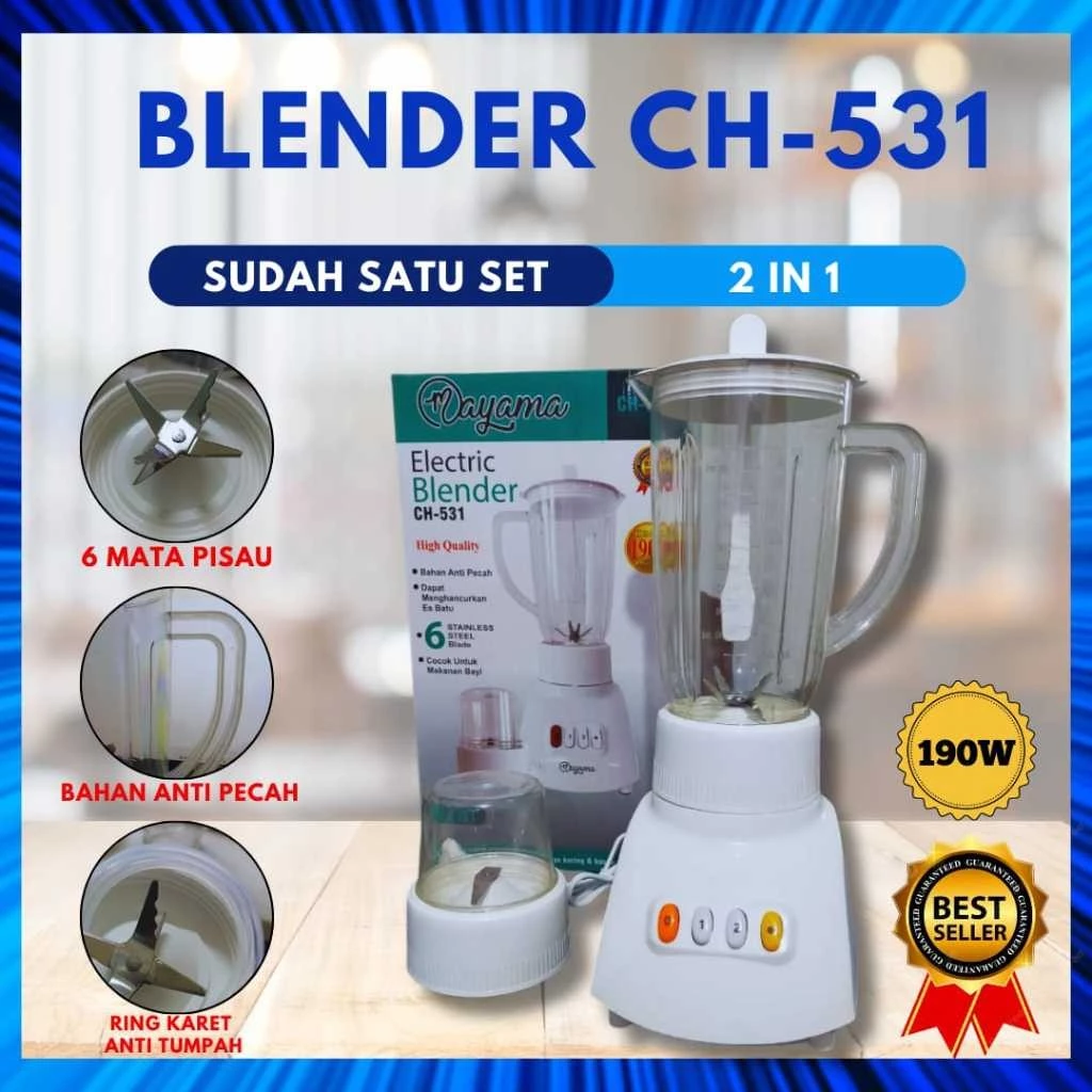 SET BLENDER CH531 /BLENDER MAYAMA PLASTIK PVC 1L SET | AutoStock
