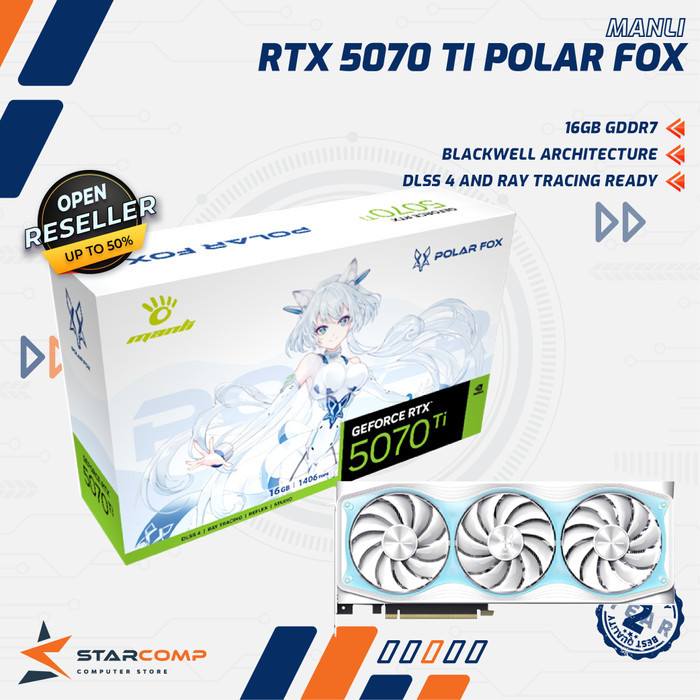 Jual MANLI GeForce RTX 5070 TI POLAR FOX 16GB GDDR7 VGA Jual MANLI GeForce RTX 5070 TI POLAR FOX 16GB GDDR7 VGA