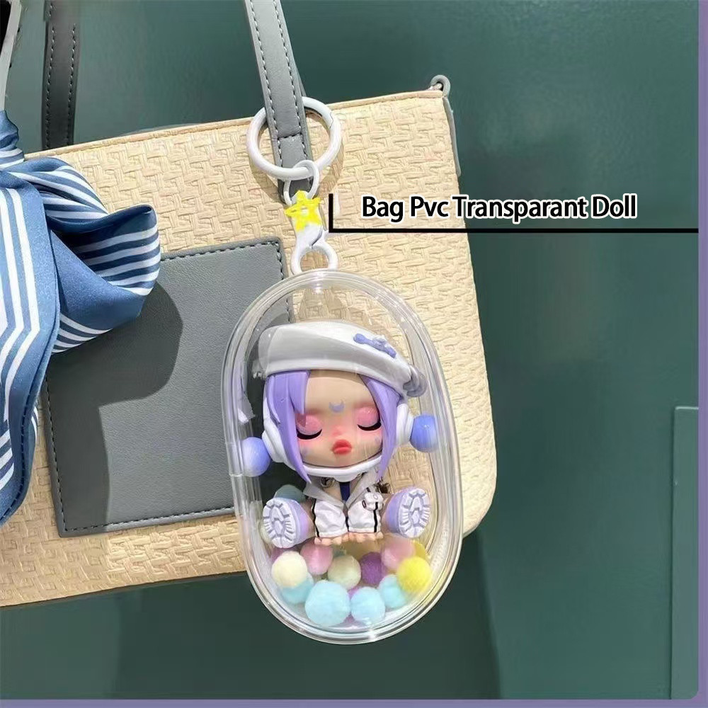 Jual 【COD】Pouch Upset Duck Labubu Keychain Bag Pvc Transparant Doll Tas ...
