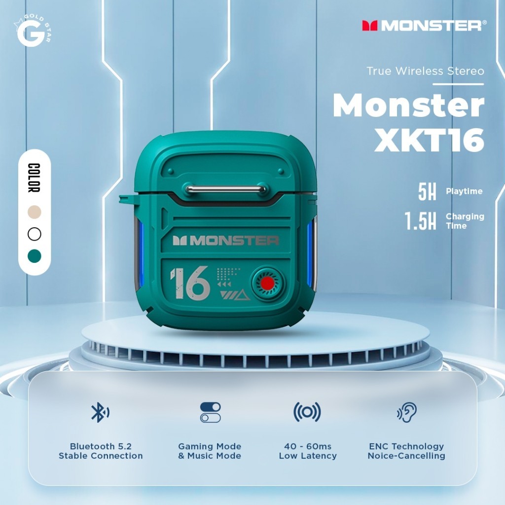 Jual Monster XKT16 Bluetooth TWS Headset Earbuds Headphone | Shopee ...