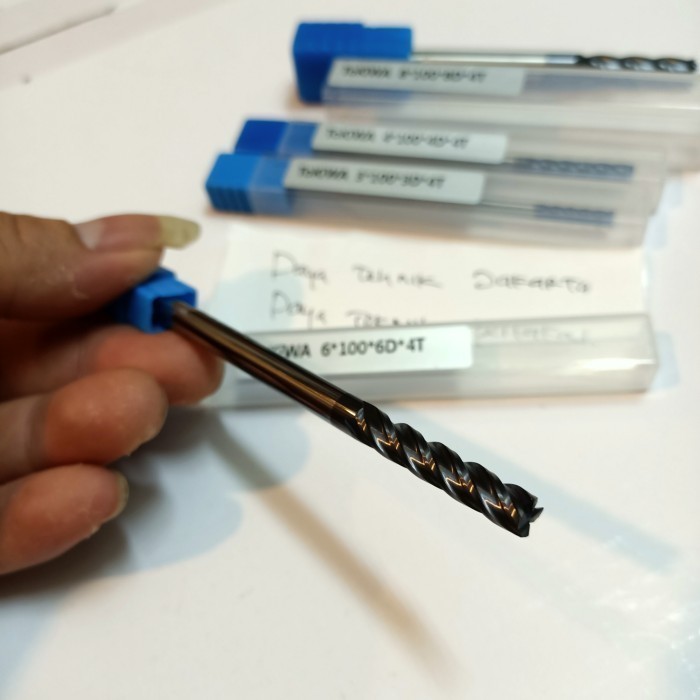 Jual tokiwa endmil Widia panjang 8mm 4f endmil long 100mm Edmil carbide ...