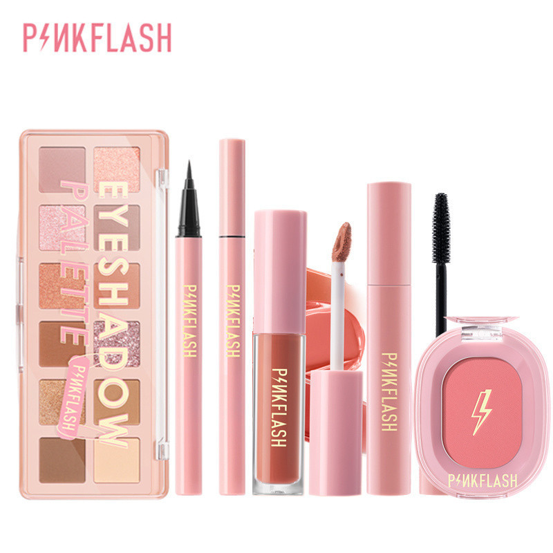 Jual PINKFLASH 5PCS Makeupset 12 Shades Eyeshadow Palette+Waterproof ...