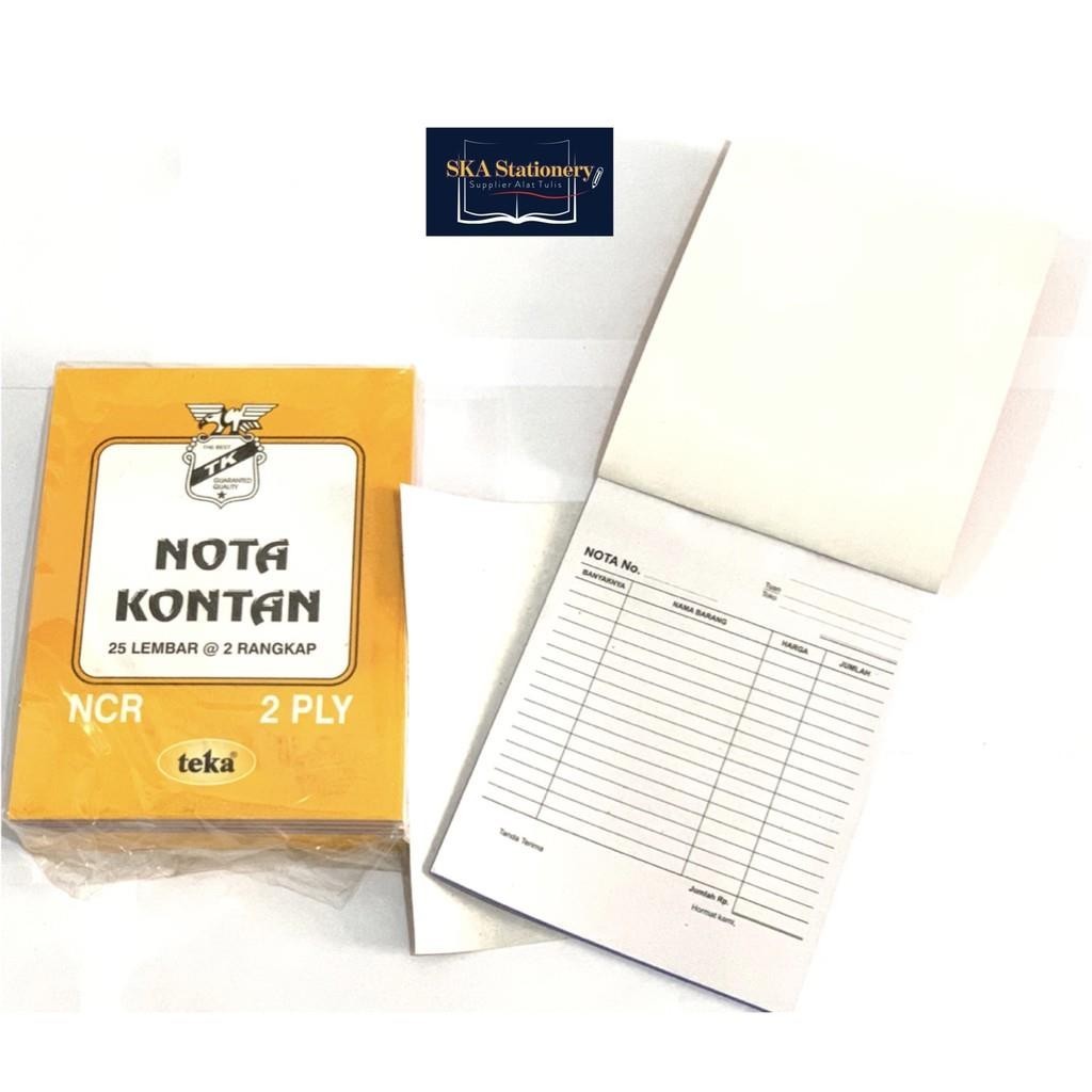 Jual Nota Kecil 2 Ply Teka / Nota K2 NCR Teka (Pcs) | Shopee Indonesia