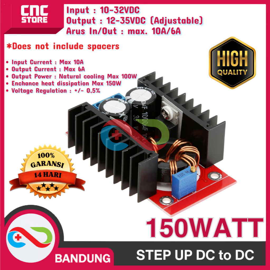 Convertisseur Boost DC 150W 6A Hailege - Step Up 10-32V à 12-35V Réglable - Module Alimentation