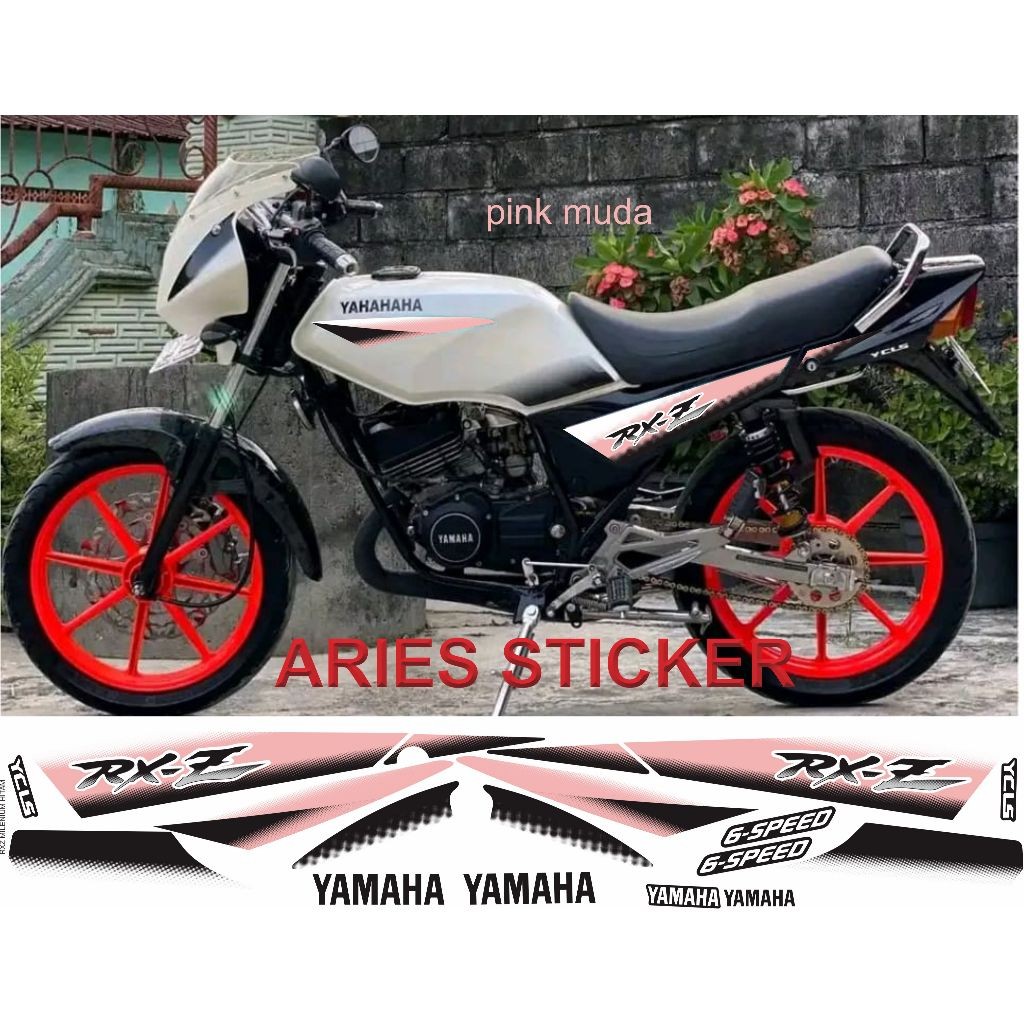 Jual striping stiker lis yamaha rxz catalyzer putih hitam custom ...