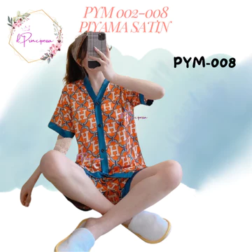 Pym 002 8 Piyama Wanita Satin Baju Tidur Wanita Satin Setelan Celana Pendek Satin