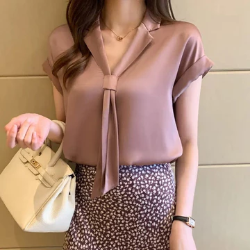 Blouse Wanita Style Korea Model Hyesun Lengan Pendek Atasan Polos Basic Casual Jumbo Big Size