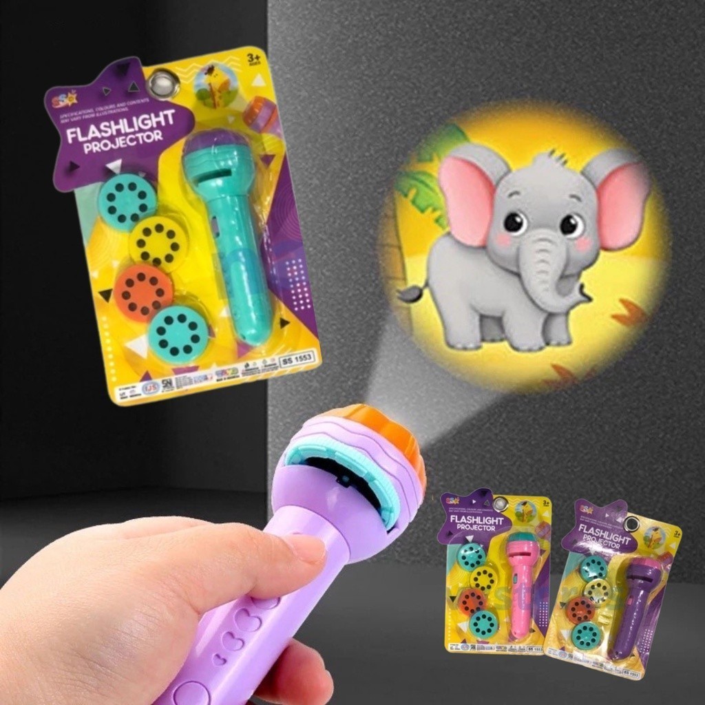 Jual Mainan SENTER PROYEKTOR free 4 slide 32 gambar flashlight torch ...