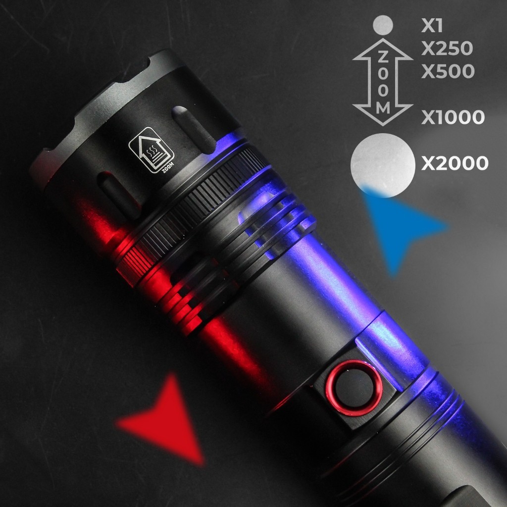 Jual Senter Cas Zoom In Out Aluminium 2000 Lumens 5 Mode Waterproof ...