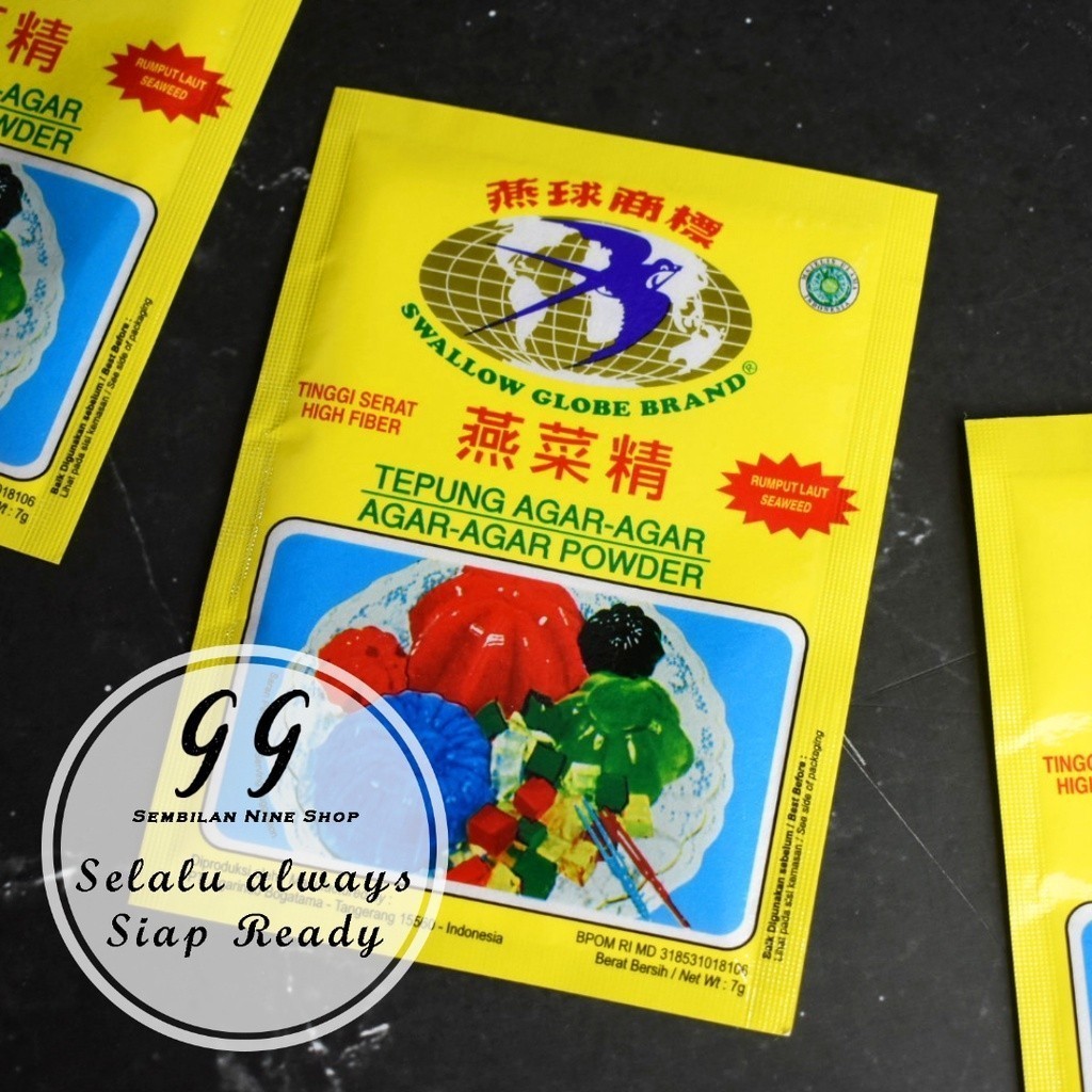 Jual SWALLOW GLOBE BRAND Tepung AGAR AGAR POWDER 7 Gram Swalow Ager ...