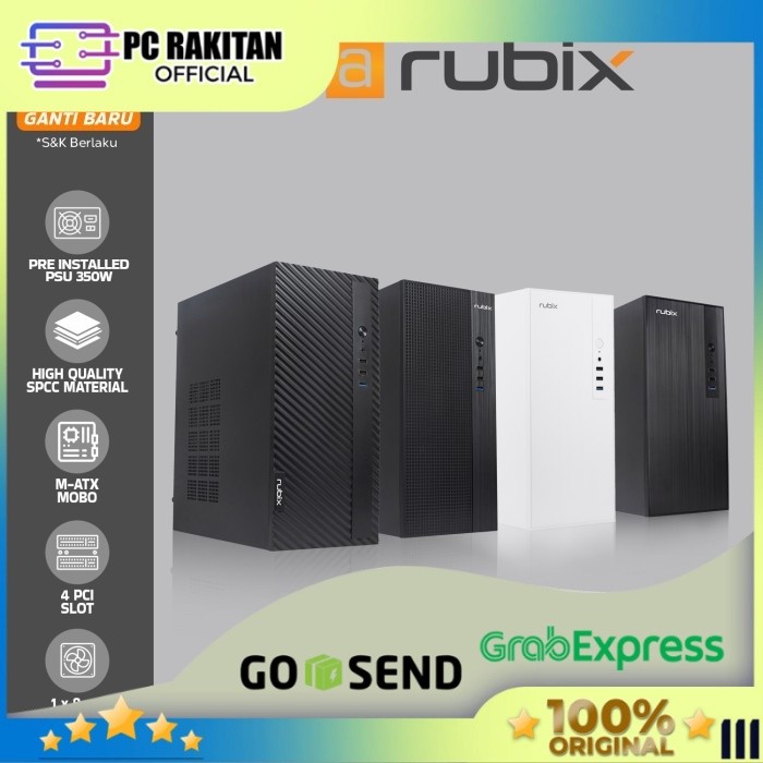 Jual RUBIX ESSENTIAL 01 BLACK INCLUDED PSU POWER SUPPLY350W | Shopee ...