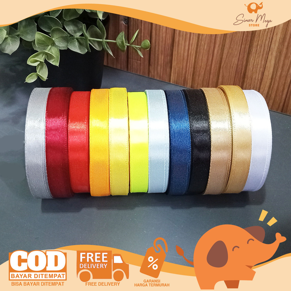 Jual VIS-1 Sateen Ribbon / Tali Pita Kado Satin Warna 1/2inch 12mm ...