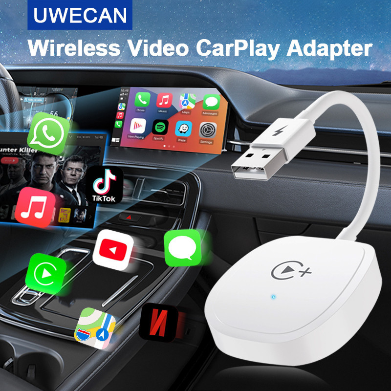 Adattatore CarPlay Wireless Con YouTube/Netflix Per IPhone - Dongle Per Auto Con CarPlay Cablato (dal 2016)