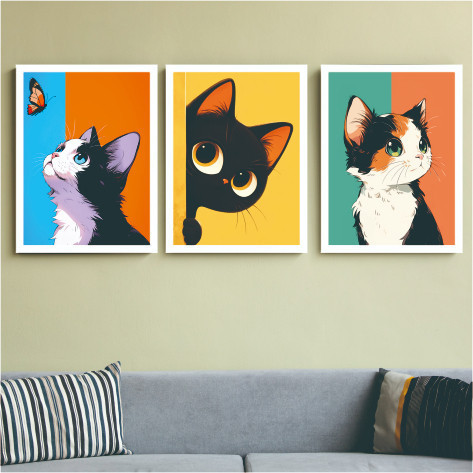 Jual hiasan dinding kucing aesthetic lucu minimalis wall decor ruang ...