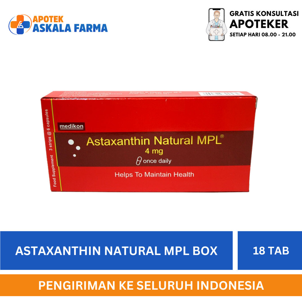 Jual Astaxanthin Natural Mpl 4 mg BOX isi 18 Kapsul Suplemen