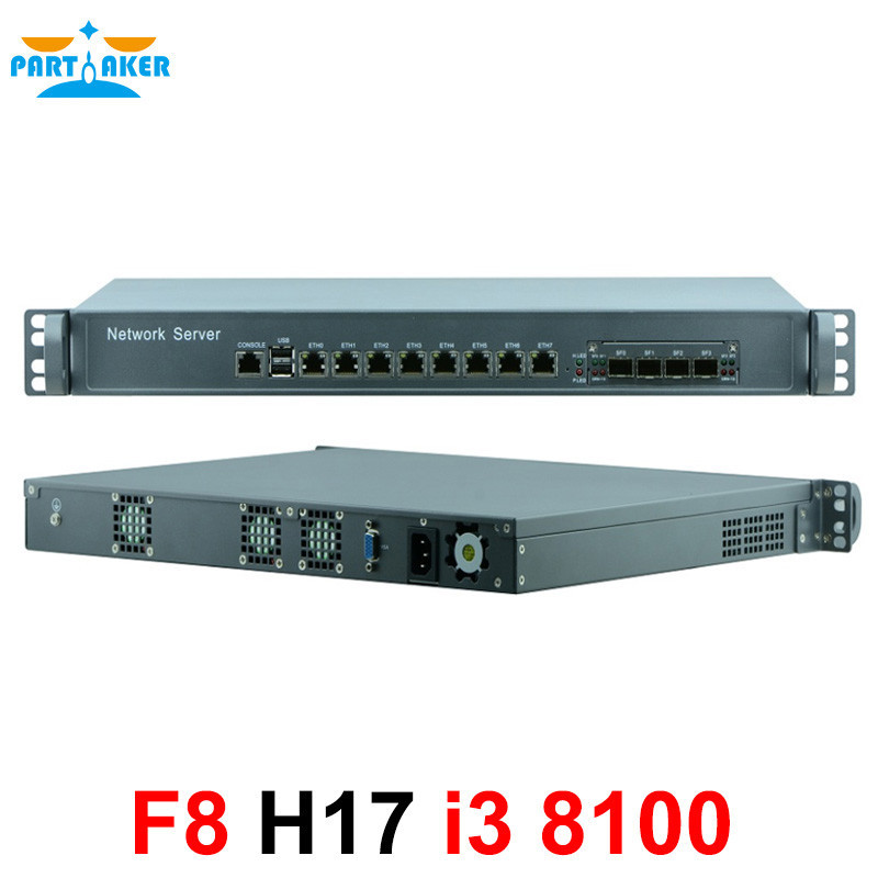 Jual 1U Rackmount Server Case 8 Intel Lan LGA1151 Intel Core i3 8100 ...