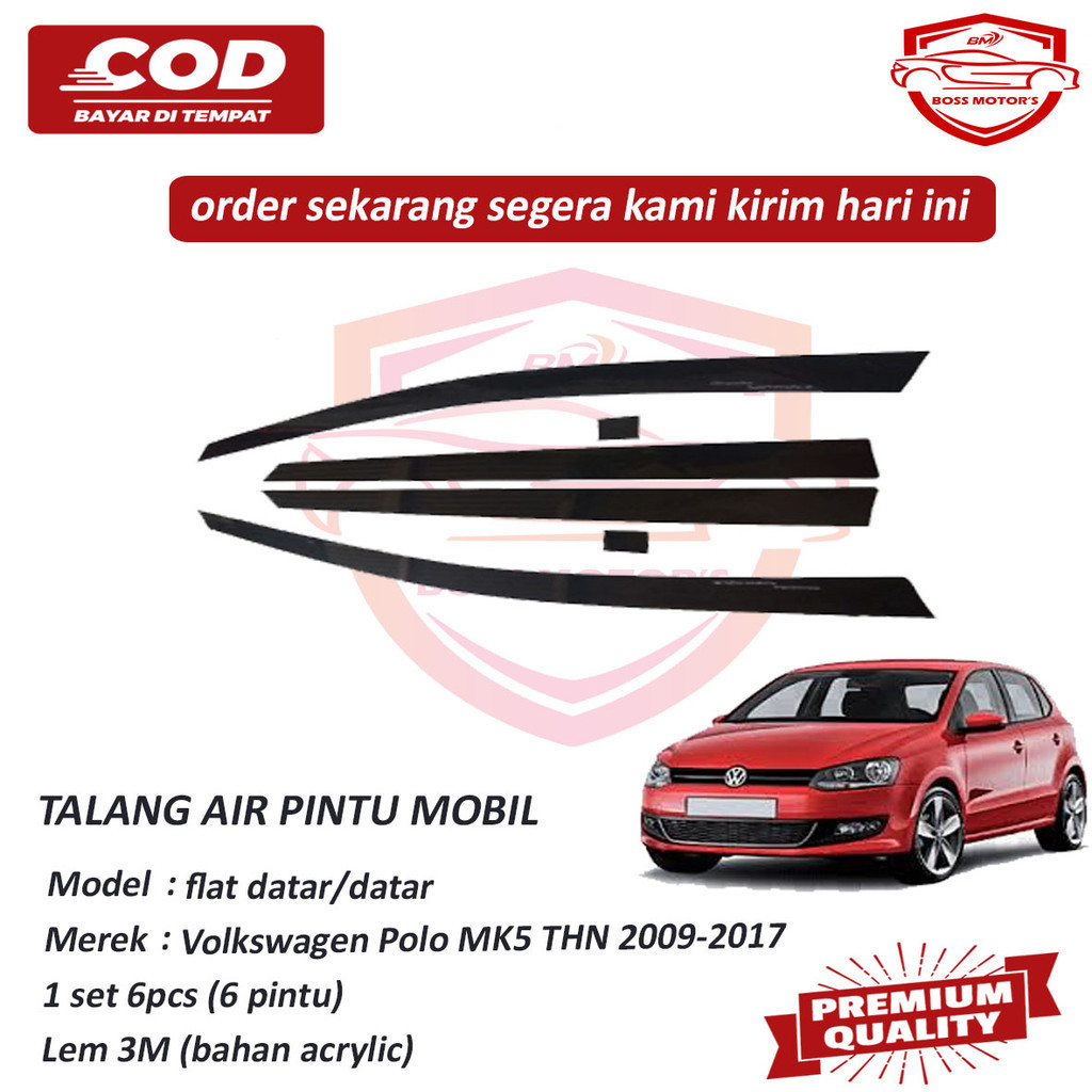 Jual talang air mobil Volkswagen Polo MK5 THN 2009-2017 model flat