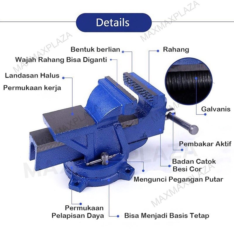 Jual Catok Clamp 5'' / catok paron / Ragum Klem / Catok Meja / Bench ...