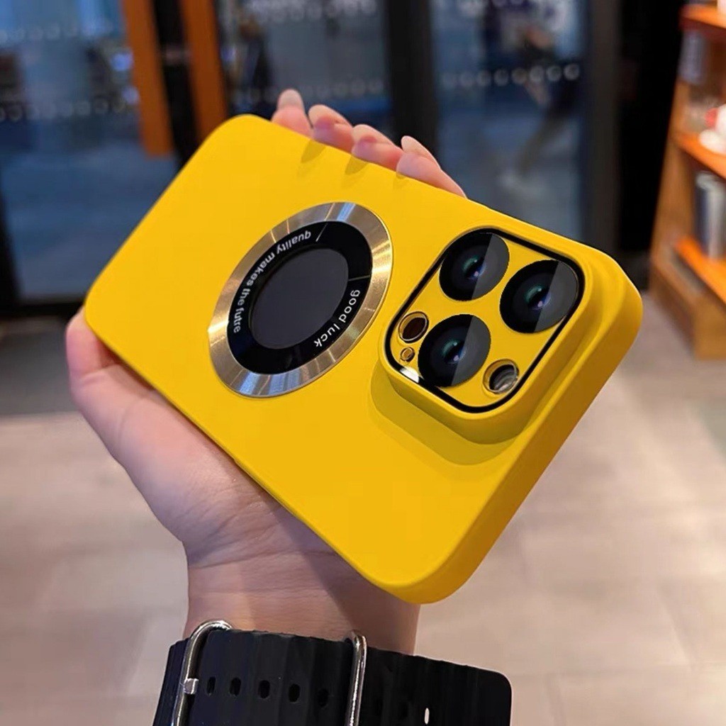 Jual ㉬ Matte PC Magnet hard case yellow orange aesthetic i phone