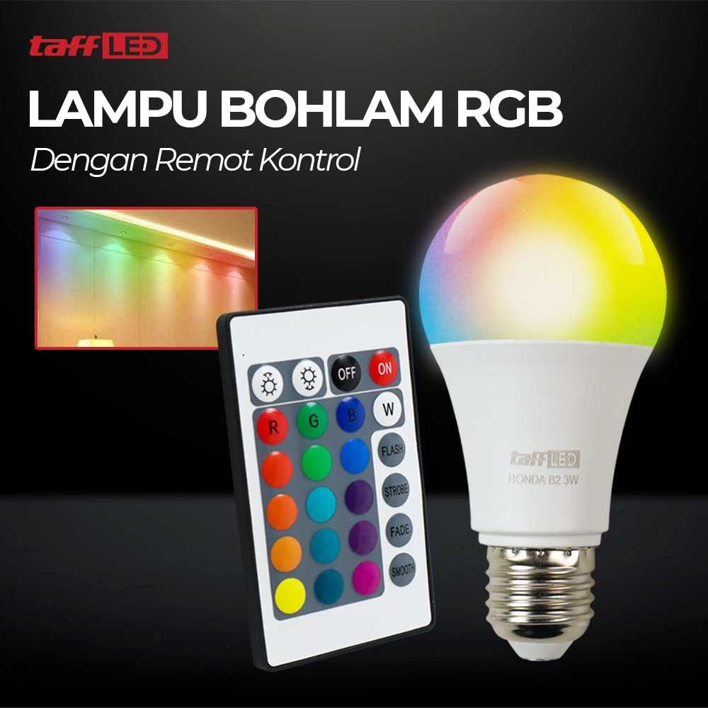 Jual TaffLED Lampu Bohlam RGB dengan Remote Control E27 3W - BONDA B2 ...