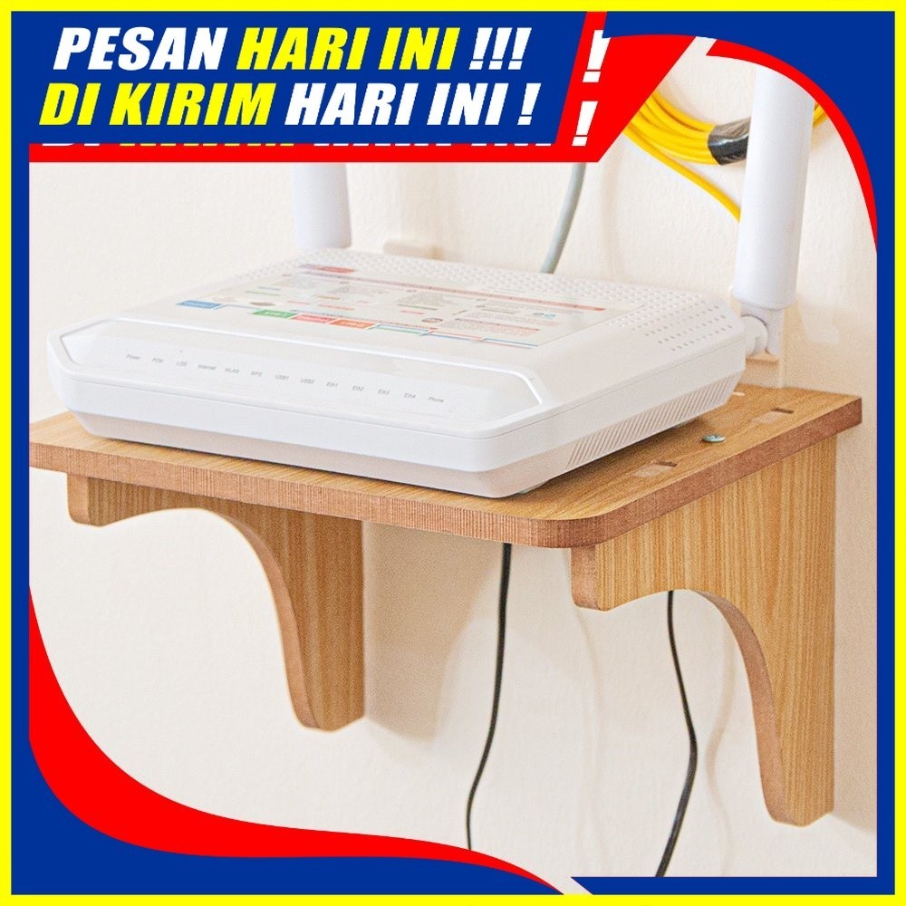 Jual (H56) Rak Kayu Tempat Modem/Wifi Decoder Serbaguna Minimalis ...