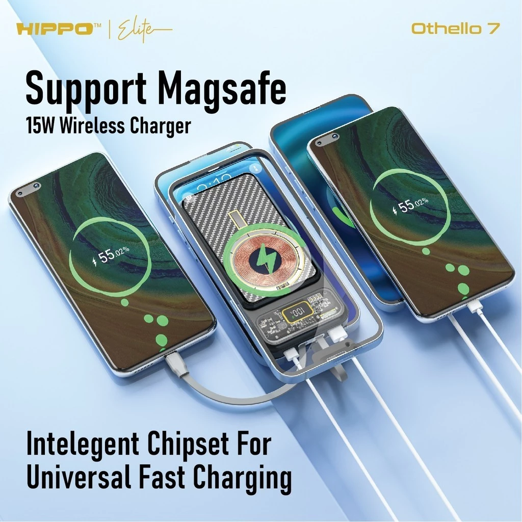 Hippo Elite Powerbank Othello 7 10000mAh 22.5W Magnetic Wireless Magsafe Power Delivery PD