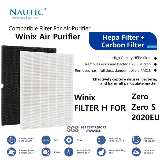 Set Filtri Di Ricambio Per Purificatore D'Aria Winix Zero S E 2020eu - HEPA H13 E Carbone Attivo - Foto 3