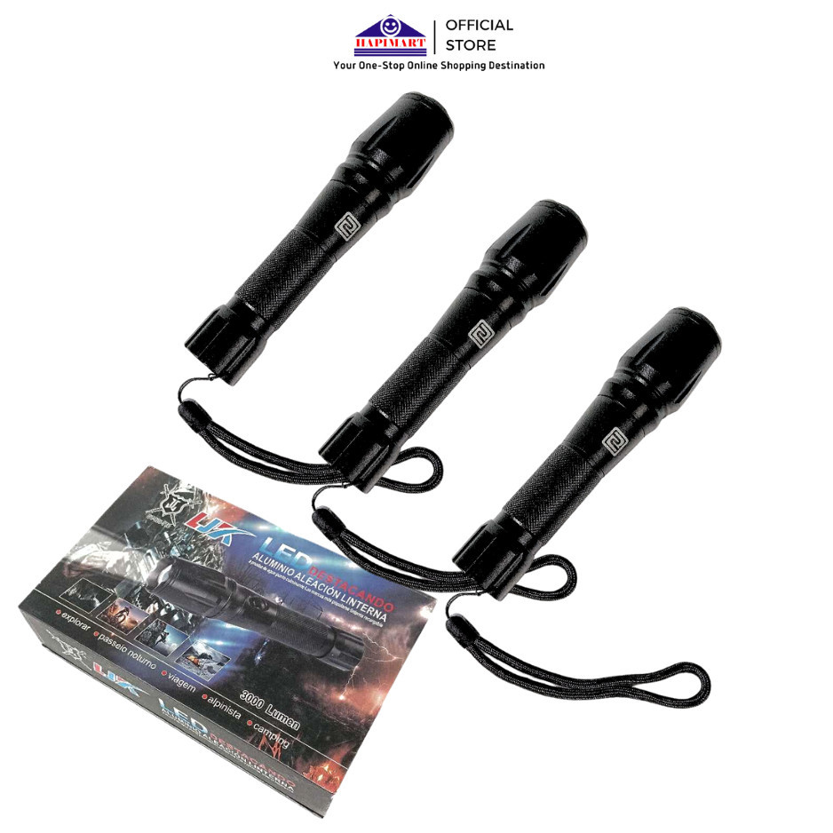 Jual Senter LED 3000 Lumens Flashlight With Baterai and Charger Lampu ...