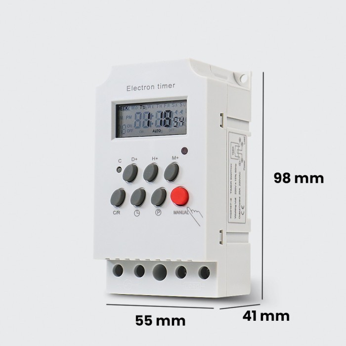 Jual Din Rail Din Rel MCB Digital Timer Switch Relay 28 Program / 220V ...