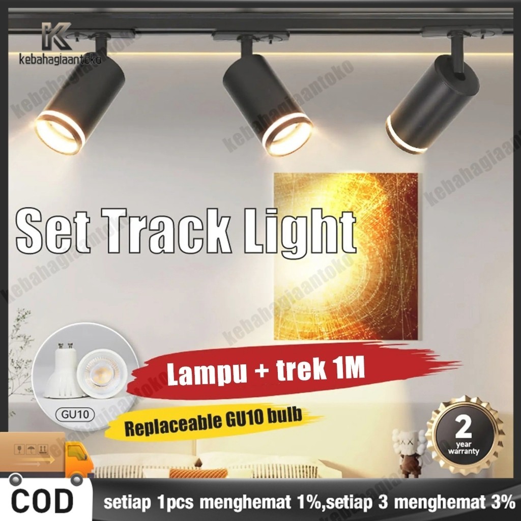 Jual (Lampu + trek 1M) LAMPU RELL TRACK LED SOROT LAMPU SOROT ...