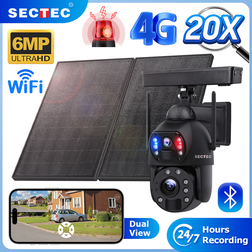 Jual SECTEC IP67 20X Zoom Dual View Solar Battery outdoor wifi solar ...