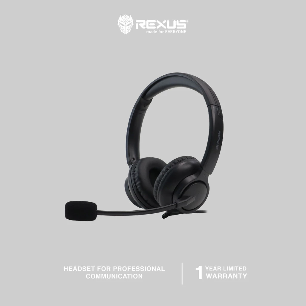 Rexus WO2 Headset Stereo Lightweight - Headband Adjustable & Single Jack 3.5mm