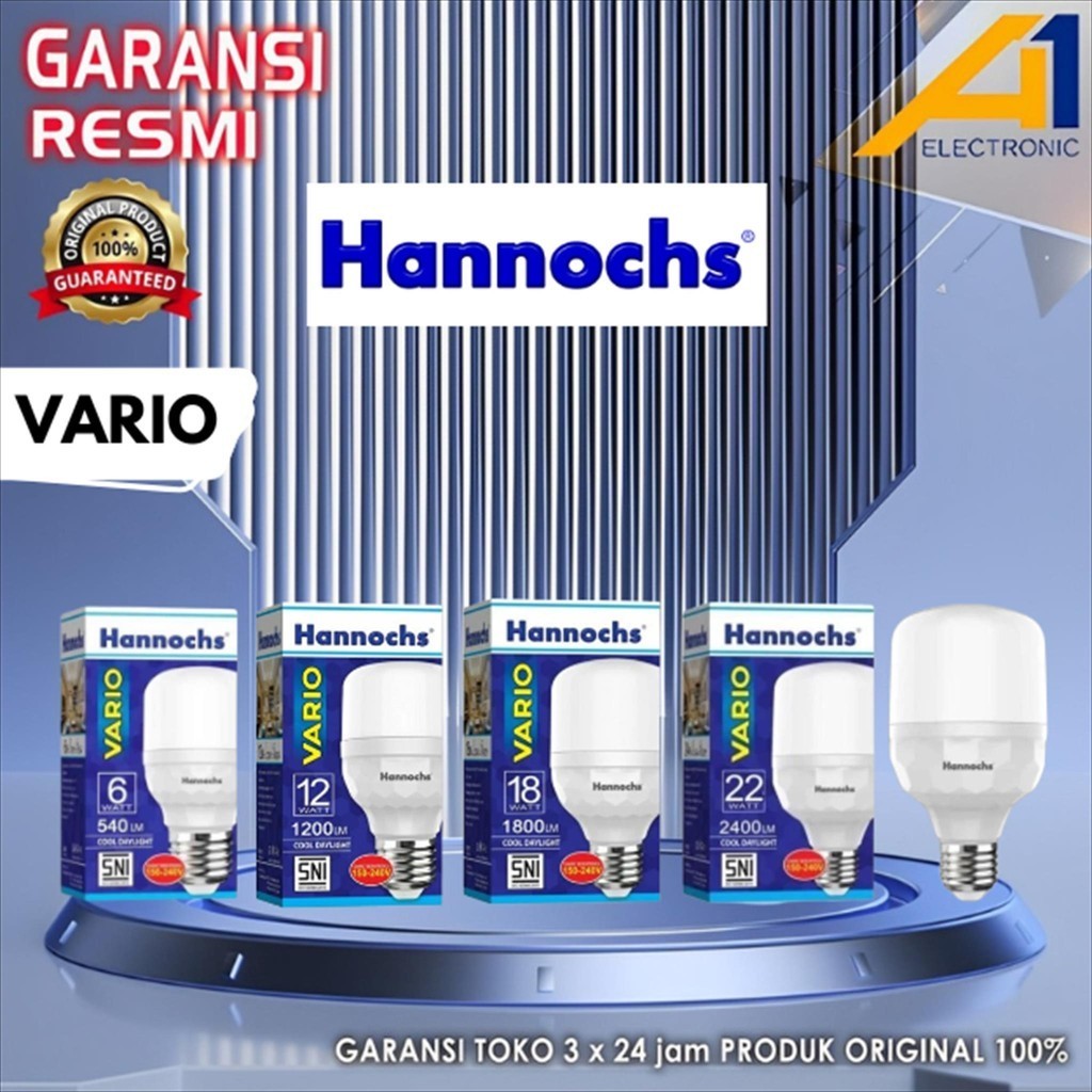 Jual HANNOCHS Lampu Bulb LED VARIO 6w 12w 18w 22w Cahaya Putih | Shopee ...