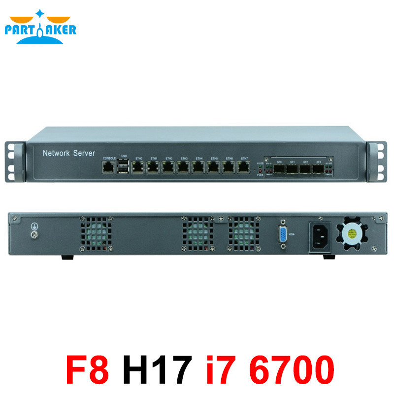 Jual Intel H17 Core i7 6700 VPN 8 Gbe LAN 4 SFP 1U rackmount firewall ...
