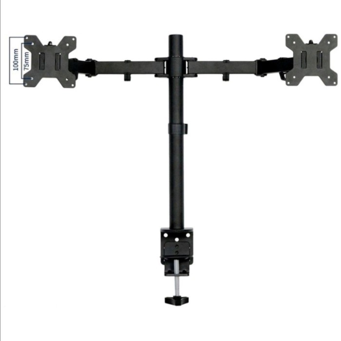 Jual Bracket Dual Monitor Arm Meja Clamp 13-27 Inch Komputer TV Height ...