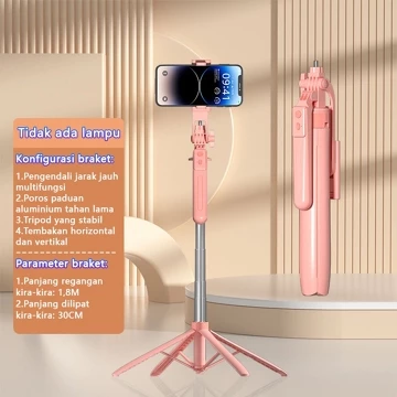 Trimic 180CM Tongsis Tripod Selfie Stick 4 Kaki Tripod Aluminium Tongsis Bluetooth Remote