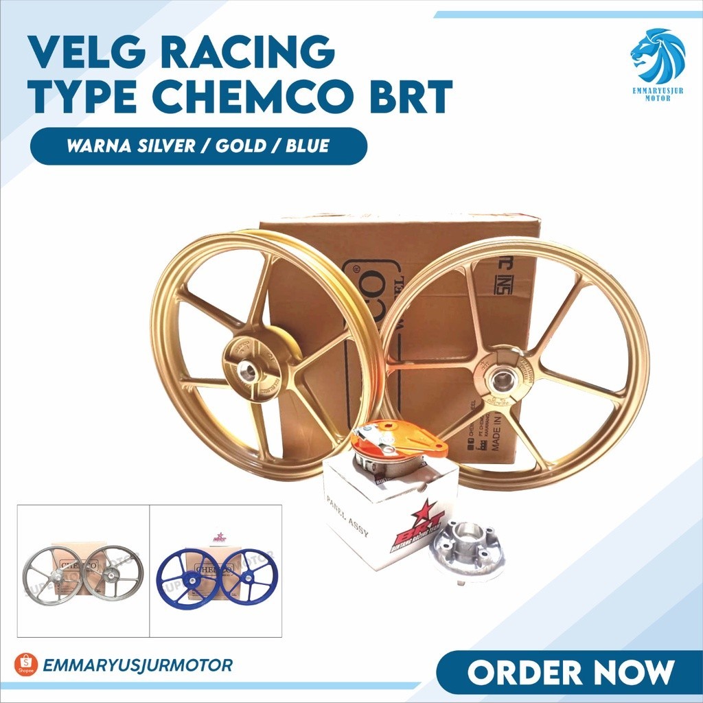 Jual VELG RACING CHEMCO BRT 160 185 RING 17 JUPITER Z F1ZR SILVER GOLD ...