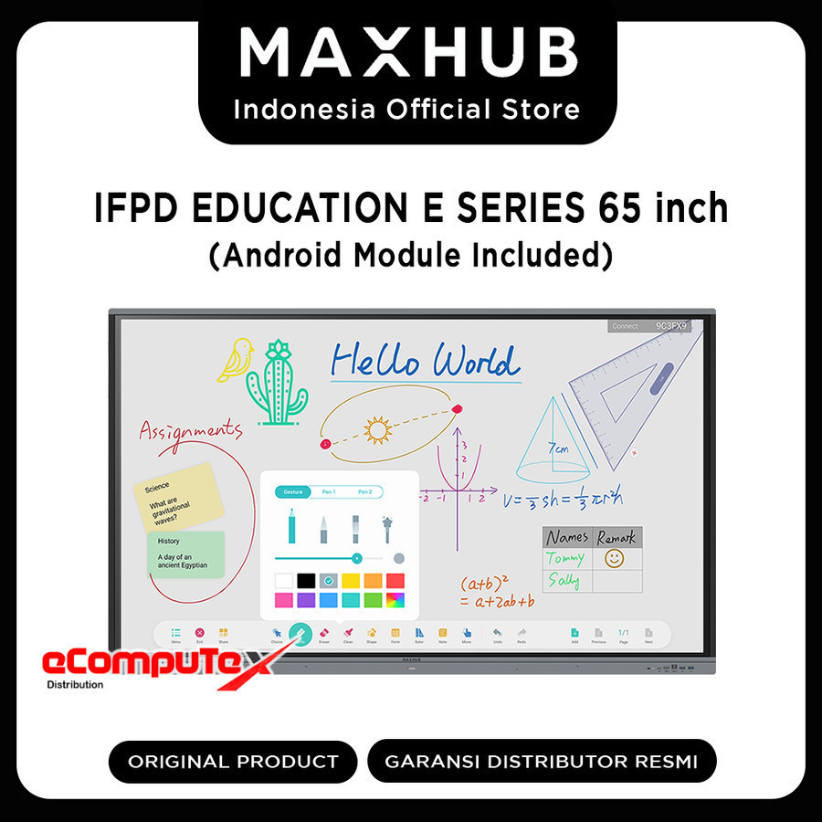 Jual MAXHUB IFP SMART BOARD 65" - INTERACTIVE FLAT PANEL E2 SERIES ...