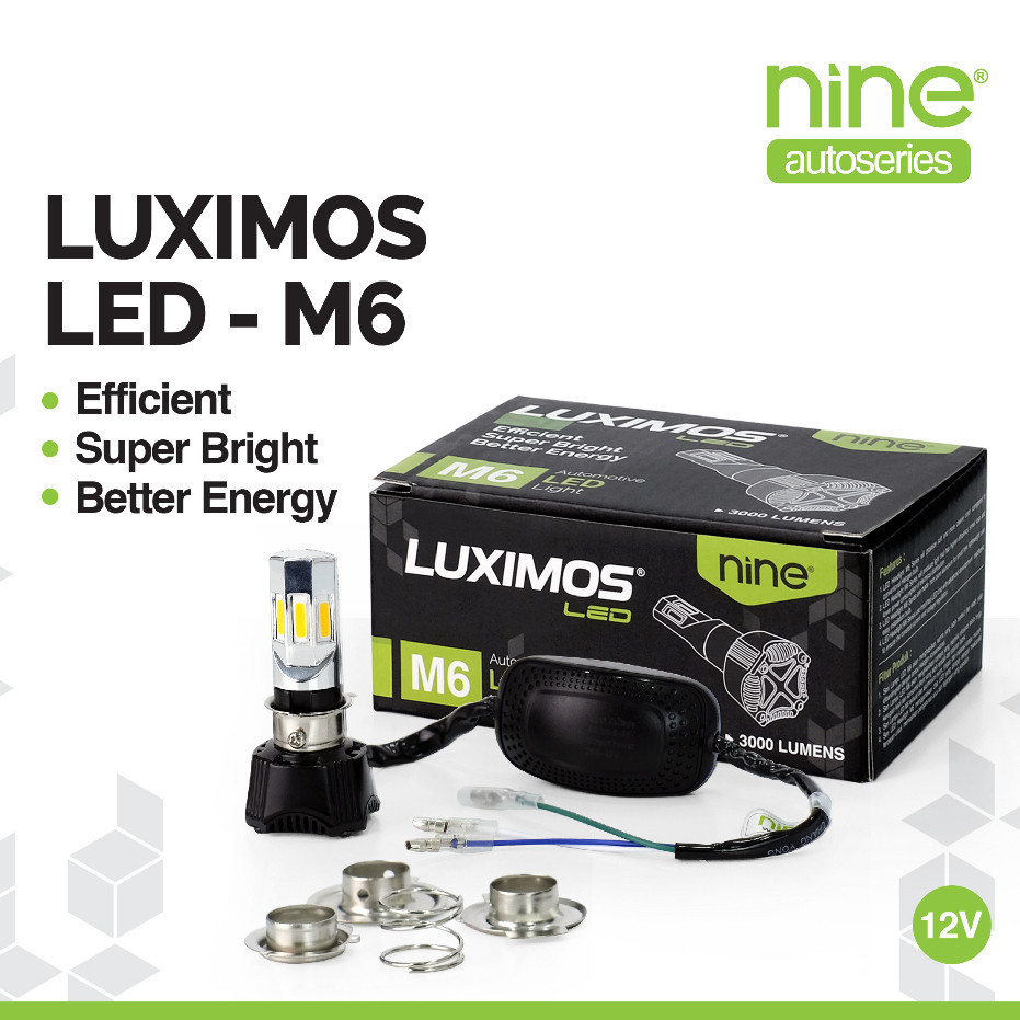 Jual LAMPU LED UTAMA MOTOR H4 H6 H7 NINE LUXIMOS M6 AC DC 6 SISI 36WAT ...